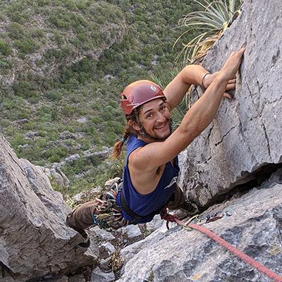 photo of marc rock climbinh