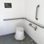 ada bars and pit toilet at rimrock bathrooms