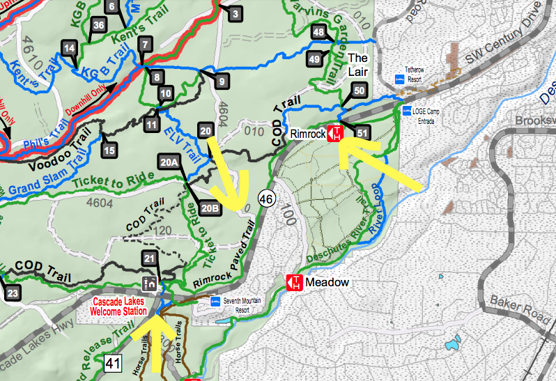 map of rimrock paved trail