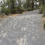 steep gravel slope on canal trail