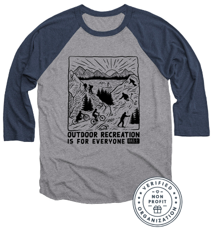 baseball shirt with outdoor recreation is for everyone text and design