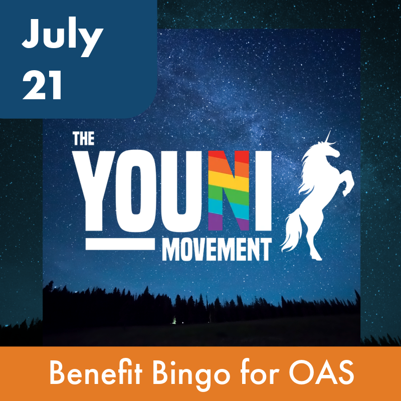 July 21 Benefit Bingo for OAS by the YOUNI Movement
