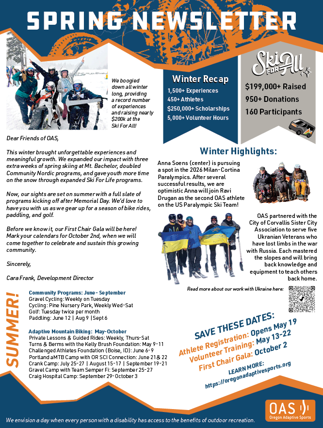 Bright orange and blue one pager eNewsletter sharing information about the incoming season.