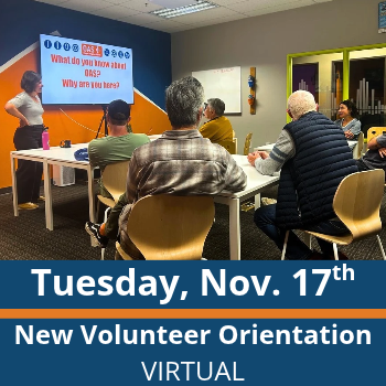 Tuesday nov 17th new volunteer orientation virtual